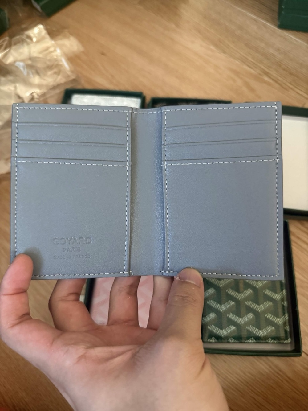 Goyard Navy Blue Chevron Card Holder - Men's Key & Card Accessory - Picture 2 of 2